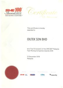 Top 10 recipient of the SME100 Malaysia Fast Moving Companies Awards 2019 - Certificate of Achievement